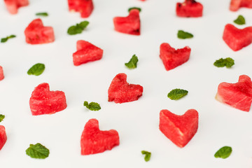 watermelon heart texture isolated