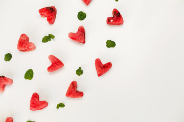 watermelon heart texture isolated