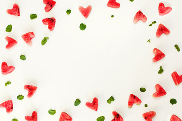 watermelon heart texture isolated