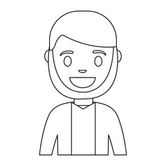 cartoon man smiling icon over white background vector illustration