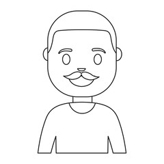 cartoon man smiling icon over white background vector illustration