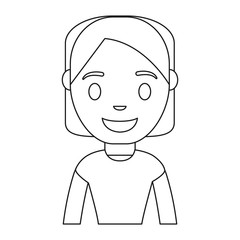 cartoon woman smiling icon over white background vector illustration