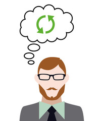 Person denkt an Synchronisation