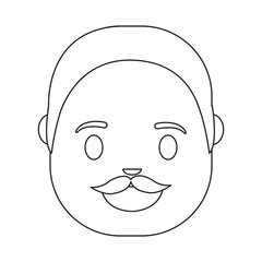 Fototapeta premium cartoon man with mustache icon over white background vector illustration