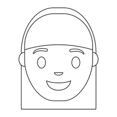cartoon woman smiling icon over white background vector illustration