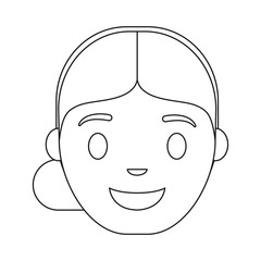 cartoon woman smiling icon over white background vector illustration