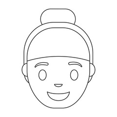 cartoon woman smiling icon over white background vector illustration