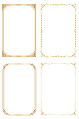 Set Decorative frame and borders, Golden frame on white background. Thai pattern - 169682383