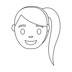 cartoon woman smiling icon over white background vector illustration