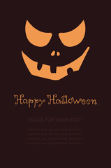 Happy Halloween. Pumpkins on a dark background, flyer for your design, vector illustration.