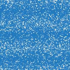 Random falling white dots. Scatter horizontal lines with random falling white dots on blue background. Vector illustration.