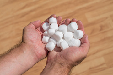 Salt pellets for the water softener