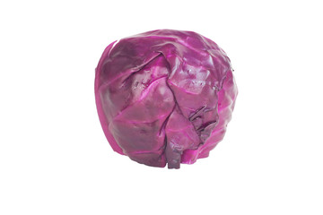 Half red or purple cabbage isolated on white background.