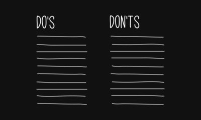 Do's and Don'ts List in Handwritten Style