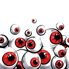 Red eyes. Seamless pattern.