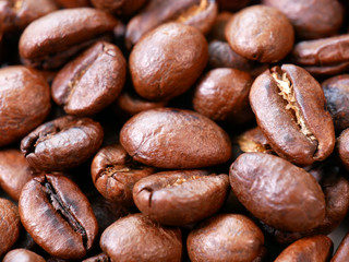 Kaffee - Kaffee-Bohnen - Makro Zoom