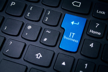 Business concept. IT Business on computer keyboard.