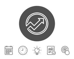 Chart line icon. Report graph in circle sign.