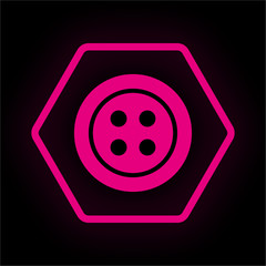 Neon Button Polygon - Knopf