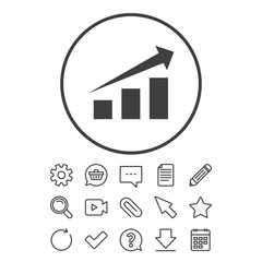 Chart with arrow sign. Success diagram symbol.
