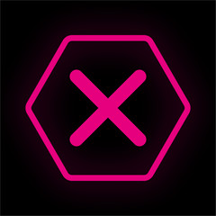 Obraz premium Neon Button Polygon - Kreuz