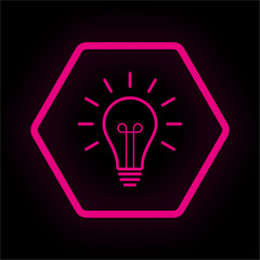 Neon Button Polygon - Glühbirne Idee