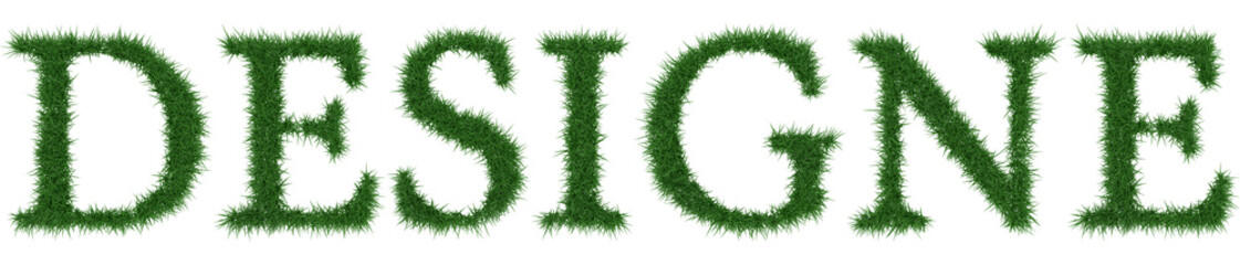 Obraz na płótnie Canvas Designe - 3D rendering fresh Grass letters isolated on whhite background.