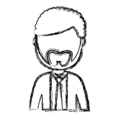 avatar businessman icon over white background vector illustration