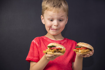 Child eat fast food