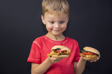 Child eat fast food