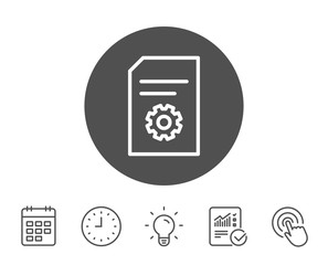 Document Management icon. File with Cogwheel.