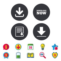 Download now signs. Upload file document icon.