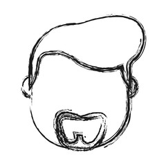 avatar man with beard icon over white background vector illustration