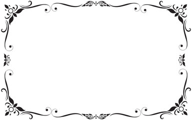 Decorative frames and borders, on white background with copy space for add text message. 