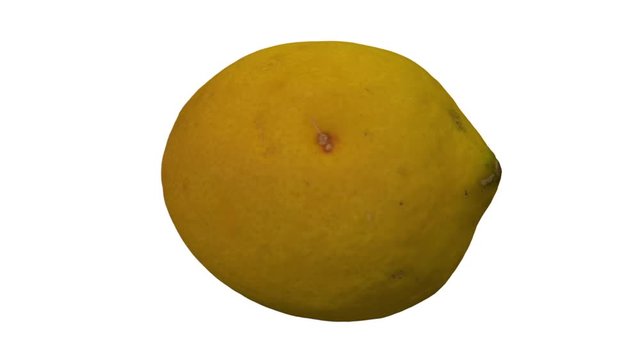 3D render of a rotating lemon on white background. The video is seamlessly looping.
