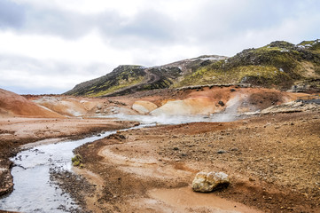 islande, souffre, geyser