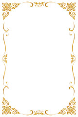 Decorative frame and borders , Golden frame on white background with copy space for add text message. Thai pattern - 169690500