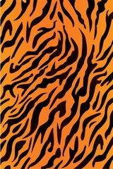 Fotobehang Oranje Patroon tijger achtergrond, vectorillustratie