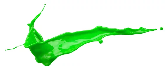  groene verfplons geïsoleerd op een witte achtergrond © Iurii Kachkovskyi