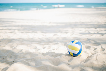 Beach volleyball on the beach