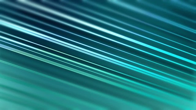Turquoise vector diagonal lines move smoothly on a blurred background. 4K slow motion animation.
