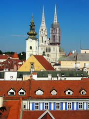 Blick auf die Altstadt von Zagreb, Kroatien