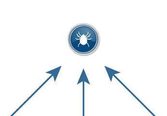 Pfeile zeigen auf Button - Zecke