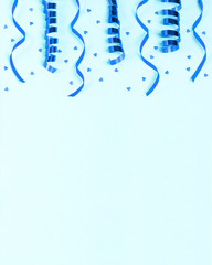 Blue party streamers