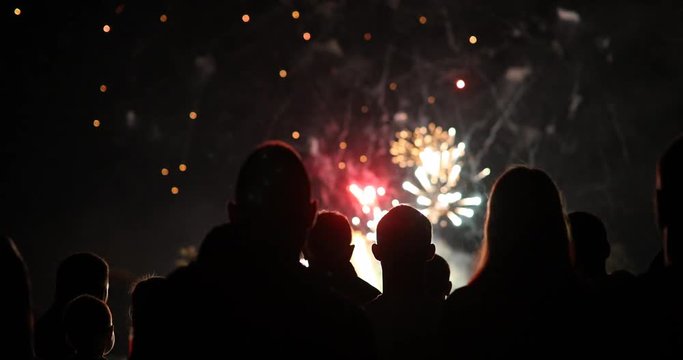 Crowd wathcing fireworks