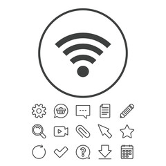 Wifi sign. Wi-fi symbol. Wireless Network.