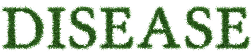 Disease - 3D rendering fresh Grass letters isolated on whhite background.