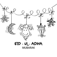 Greeting card design for Muslim community festival Eid-Ul-Adha