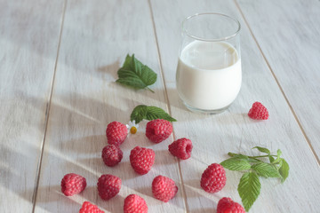 Raspberries and the milk