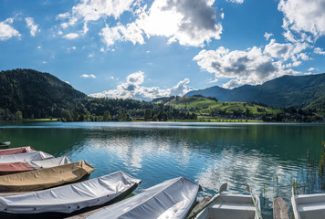 Fototapeta na wymiar The mountain lake in Alps, Austria